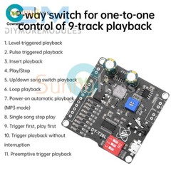 DC6-35V Voice MP3 Playback Control Module 9-way One-On-One Trigger Audio Board