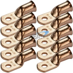 10x 0 Gauge Copper Wire Battery Ring Terminal 1/0 0GA Welding Lead Lug Connector