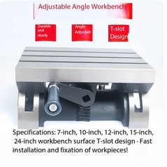 Tilting Table Adjustable Angle Table Milling Machine Table 7/10/12/15/24 Inch