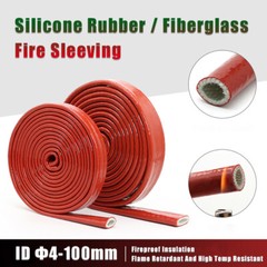 Silicone/Fiberglass Fire Sleeving High Temp Insulation Sleeve Φ4-100mm Red