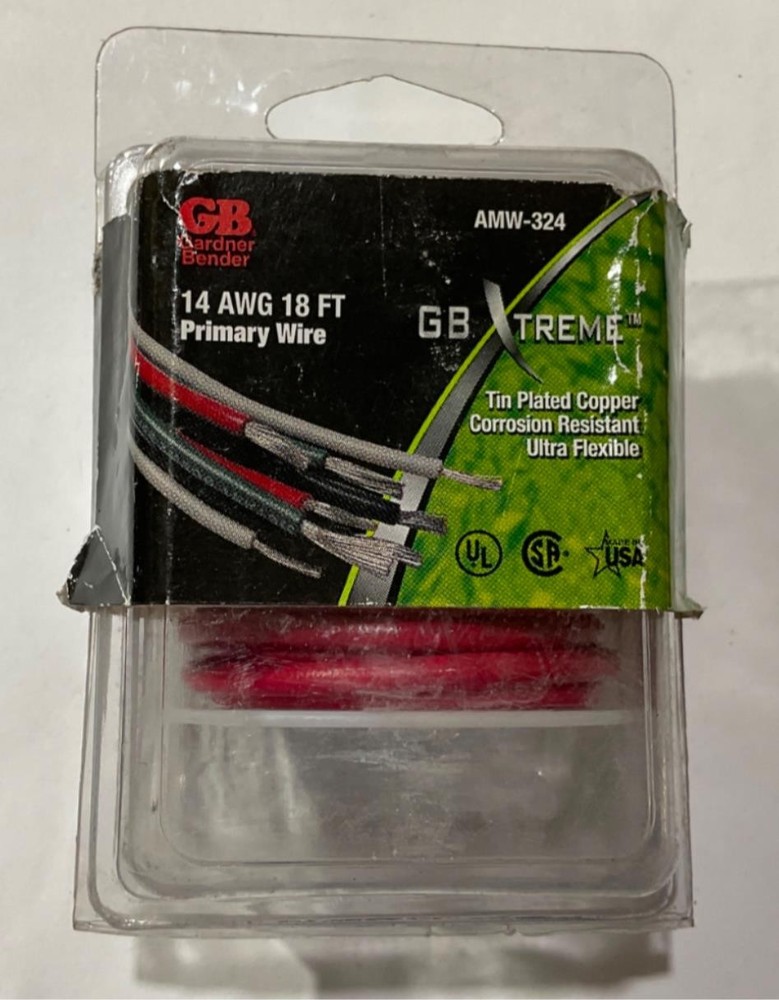 Gardner Bender 14 AWG 18′ Red Tin Plated Copper Primary Wire AMW-324 USA