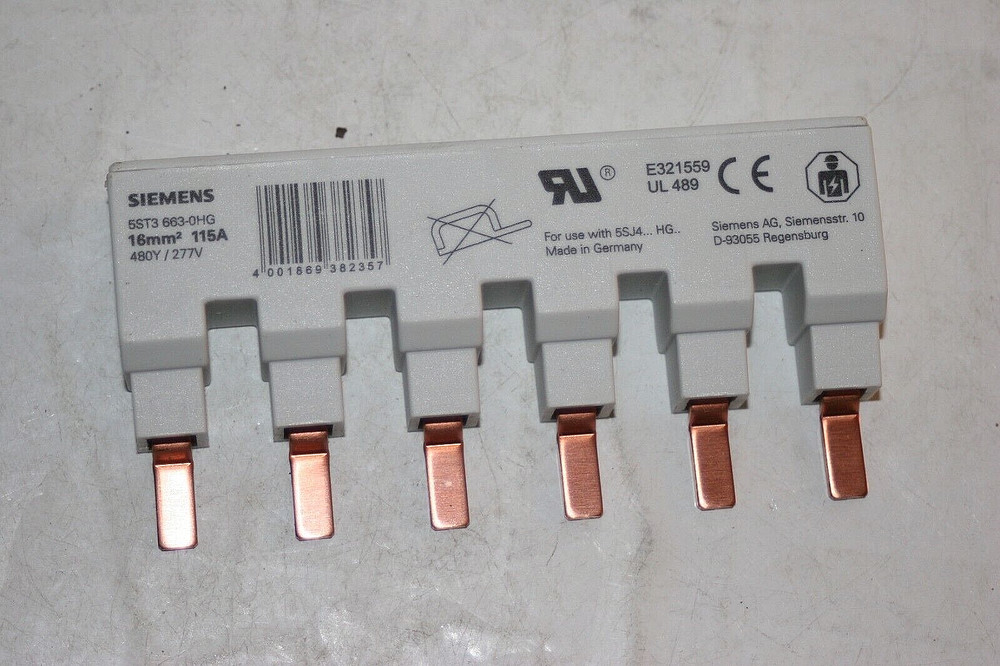 Siemens 5ST3-663-0HG Busbar 115 Amp 6×1-phase