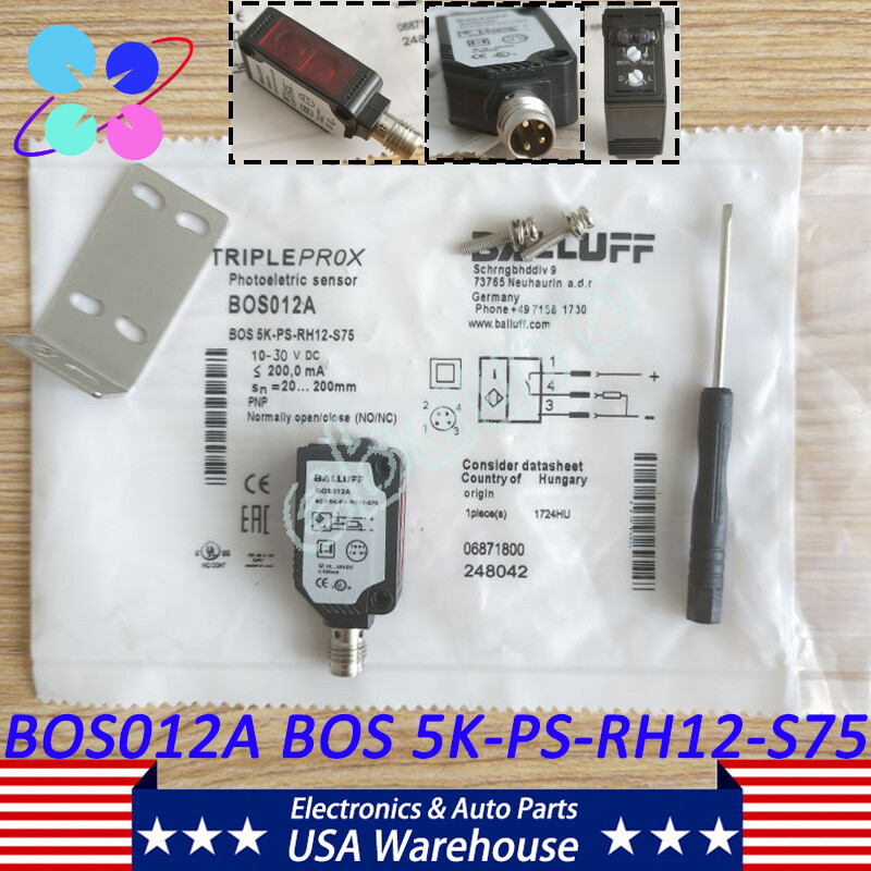 Photoelectric Sensor 10-30V PNP 20-200mm For BALLUFF BOS012A BOS 5K-PS-RH12-S75