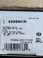 NEW Cooper 5266NCR 15A 125V 2P 3W NEMA 5-15P Yellow Autogrip Plug 3 Prong