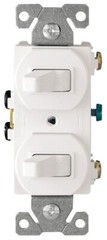 Arrow Hart 271W-BOX, 120 VAC 15A, Toggle, White, Duplex Combination Switch, 1 pc