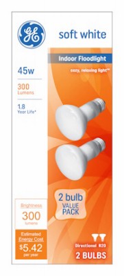 Indoor Floodlight Bulbs, 45 Watt, 2-Pk. – 93131345