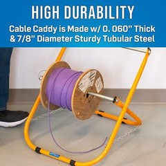 Double Spool Electric Cable Caddy for Coax Wire Reel Dispenser Holder Traveling