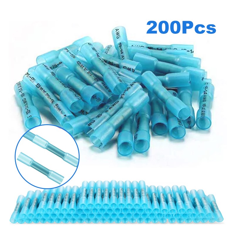 Heat Shrink Butt Splice Seal Crimp Terminals Insulated Wire Connectors 16-14AWG
