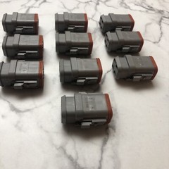 10x DT06-08SA-E008 Deutsch DT 8-Pin Plug Connector Kit Gray A-Key Shrink Boot