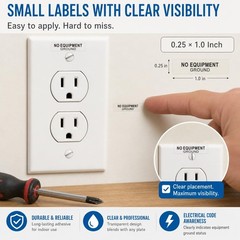 96Pcs NO Equipment Ground Protected Outlet Receptacle Stickers, Small 0.25 x …
