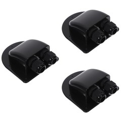 3 Count Waterproof Cable Gland Solar Double Entry Black Dual Hole