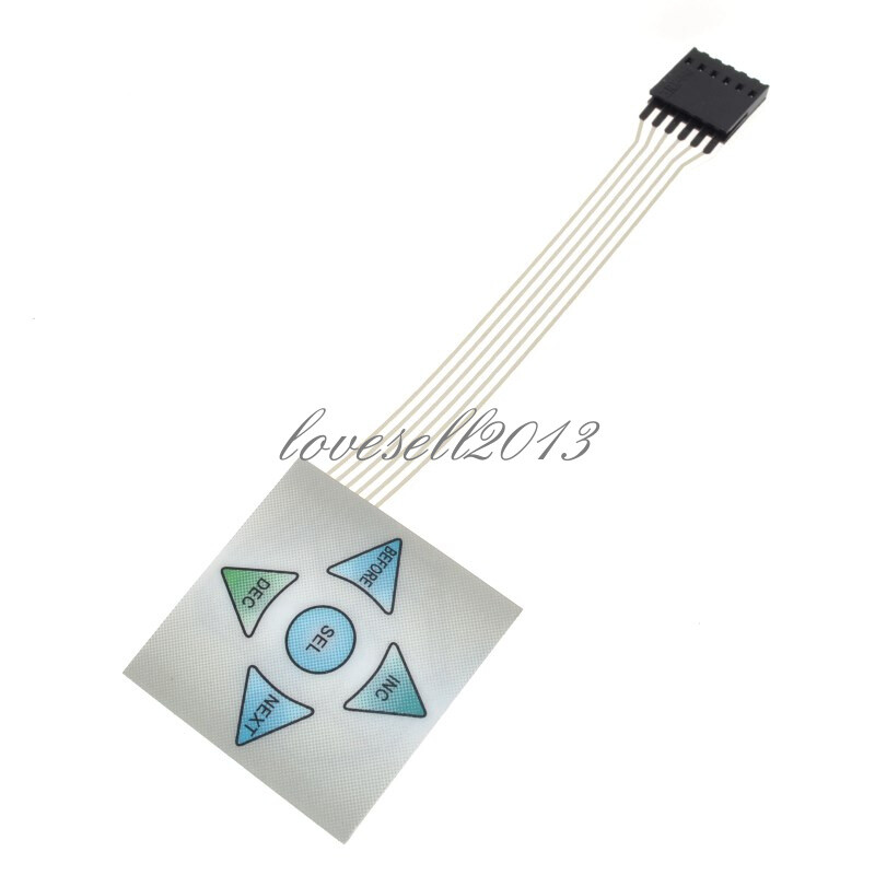 40*40mm 1×5 Matrix Array 5Key Membrane Switch Keypad Keyboard 1*5 Keys