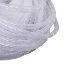 US Stock 15M 49.21ft Roll 6mm Spiral Wrapping Band Cable Management White ROHS