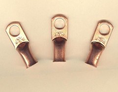 10 Bare Battery BIG COPPER LUG Ring Terminal Connector #4 Wire Gauge 5/16″ MOLEX