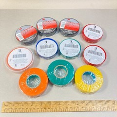 Vinyl Electrical Tape 3M & Power First 11 Pc Multiple Colors