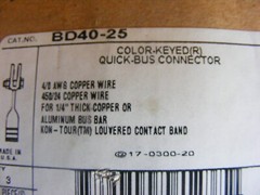 Thomas & Betts BD40-25 Color-Keyed(R) Quick-Bus Bar Connector NIB