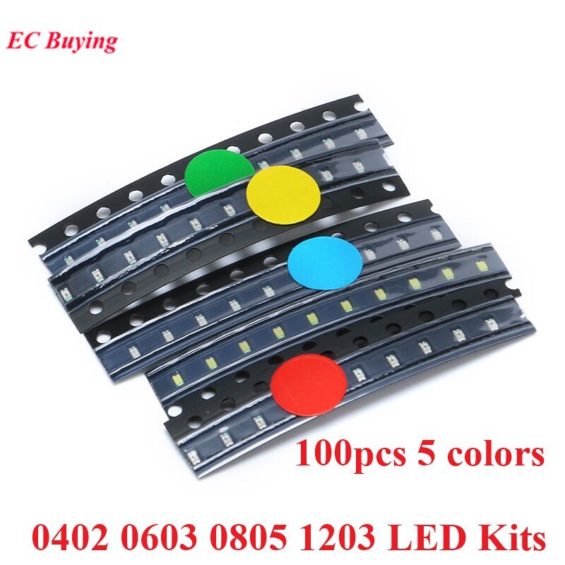 100pcs 0402 0603 0805 1206 SMD Colorful LED Electronic Kit Electronic Components