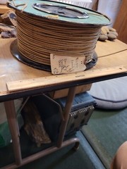 vintage 1940 PLASTOID CORP wire cloth insulated wire 18 gauge AWG TYPE 1000 FT