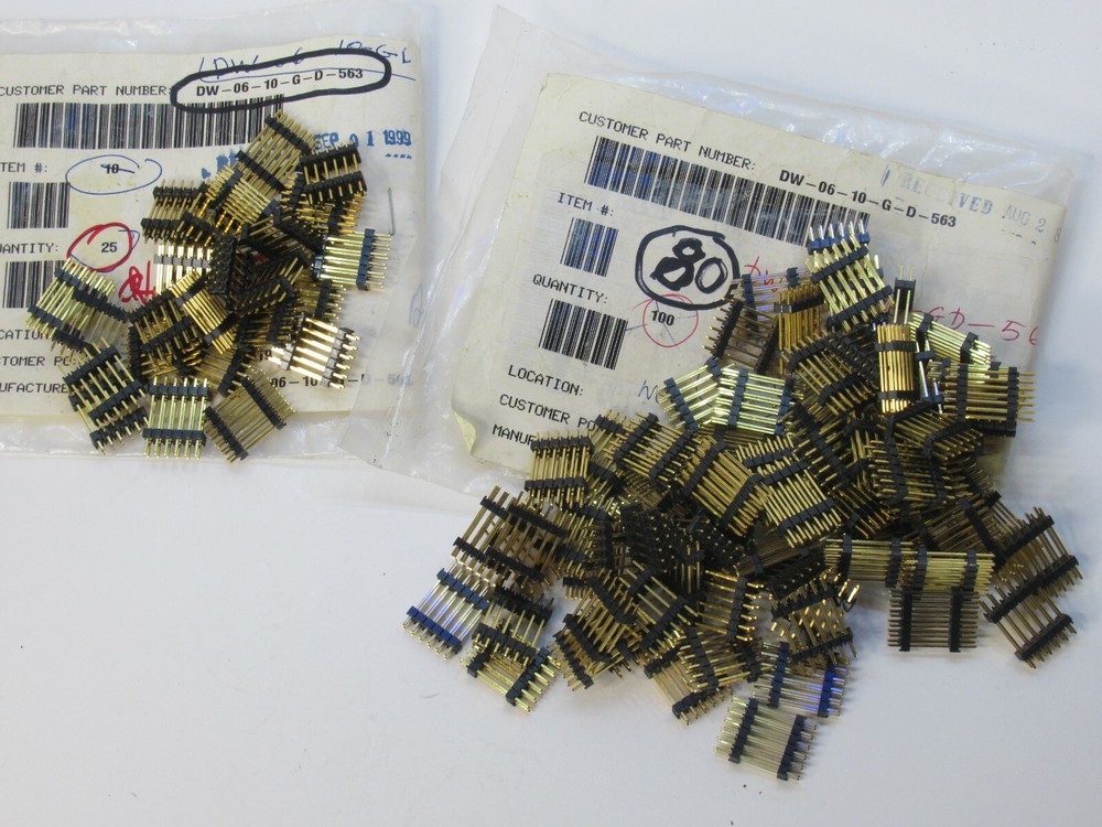 (NEW – Lot of 105) SAMTEC DW-06-10-G-D-563 Bronze Spacing / Stacking Board