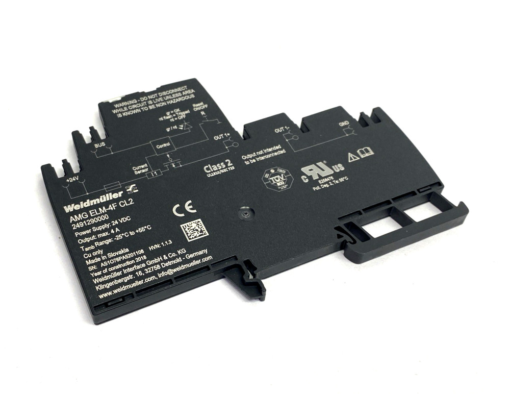 Weidmuller 2491290000 Electronic Load Monitoring, 4A, 24VDC AMG ELM-4F CL2