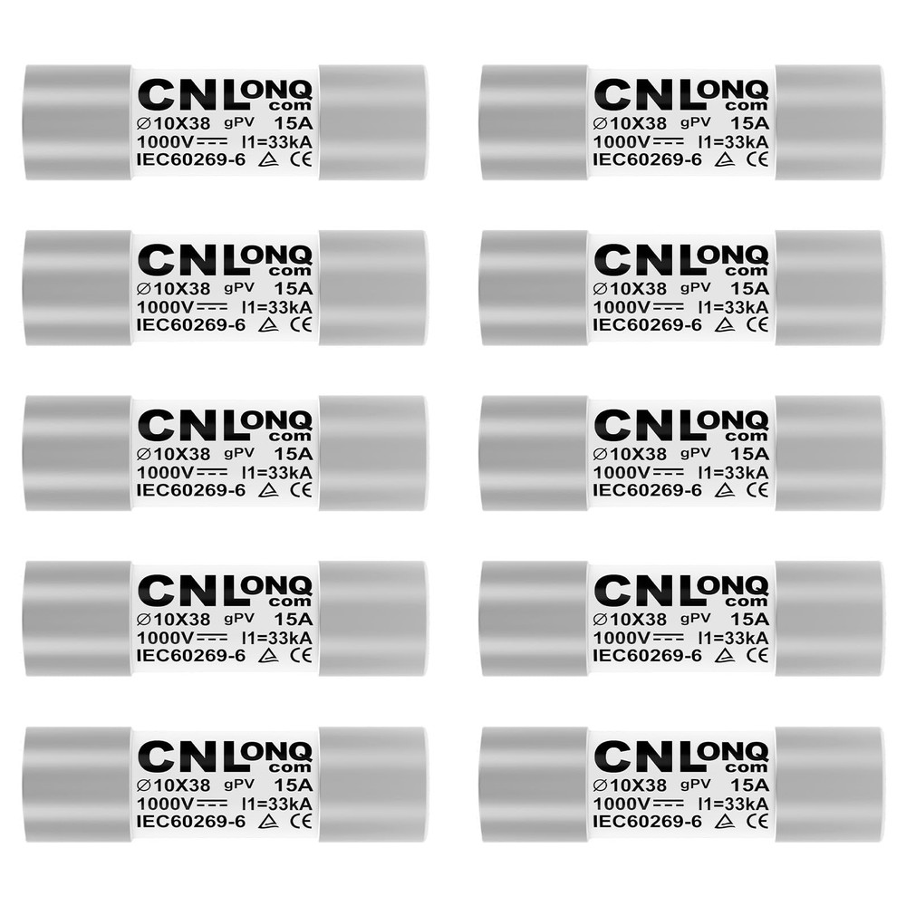 10 PCS gPV Solar PV Fuse Link 10A 1000V DC 10x38MM 33kA Breaking Capacity Box