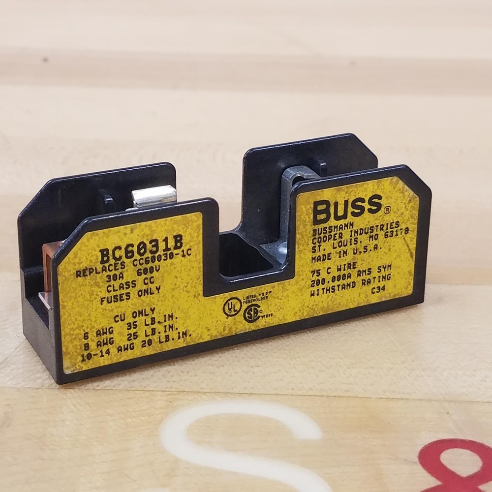 Buss BC6031B Fuse Holder, 600V, 30A, 1 Pole – USED