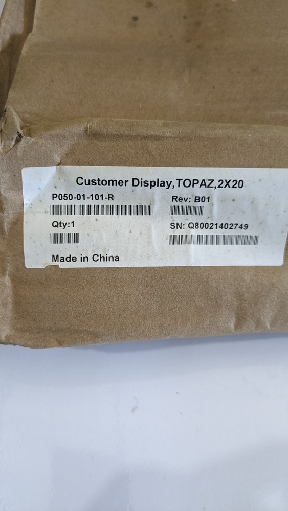 VERIFONE TOPAZ 2X20 CUSTOMER POLE DISPLAY P050-01-101-R