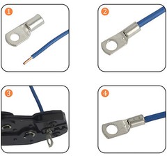 Copper Tube Battery Cable Copper Lugs End Eyelets Crimp Electric Connector Ring