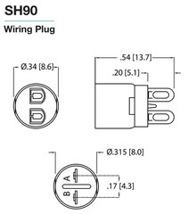 (Lot of 5) Vtg. NOS Unbranded Wiring Plug SH90 501 366 Bi-Pin Socket Lamp LED