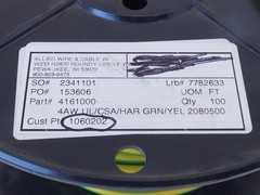 Allied Wire 4161000 Cable 4AWG GRN/YEL Lapp H07-K VW-1 600V – NEW Surplus!