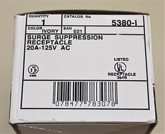 LEVITON 5380-I Surge Suppression Receptacle – IVORY – New in Box