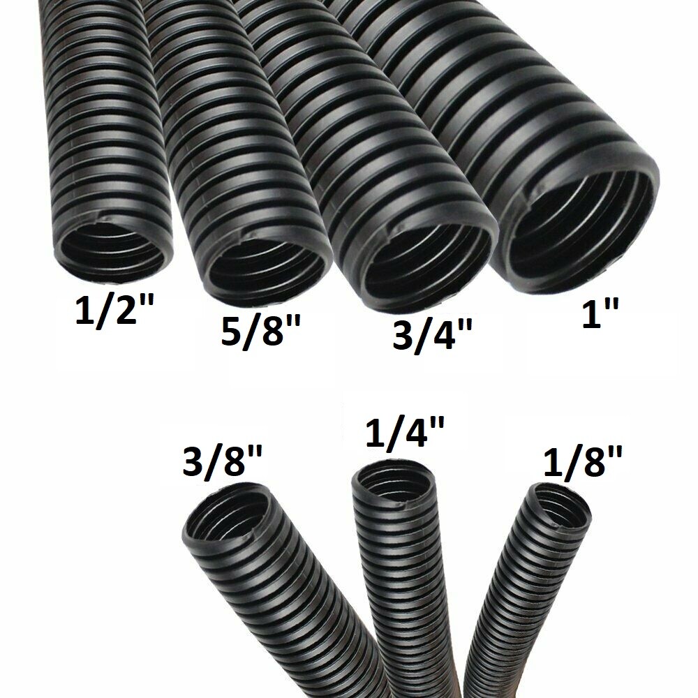 1/8″ 1/4″ 3/8″ 1/2″ 5/8″ 3/4″ 1″ Inch Split Wire Loom 140 FT Conduit Tubing NEW