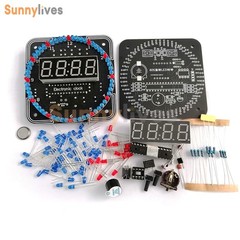 Electronic Clock DIY Kit DS1302 Rotating LED Display Temperature Sensor