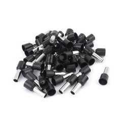 50 Pcs Insulated Ferrule Terminal Wire Connector Black E10-12 8AWG