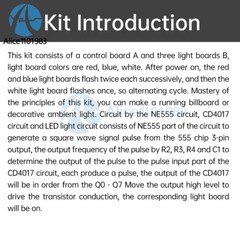CD4017 + NE555 Flash Light DIY LED Electronic Kit Soldering Learning Project