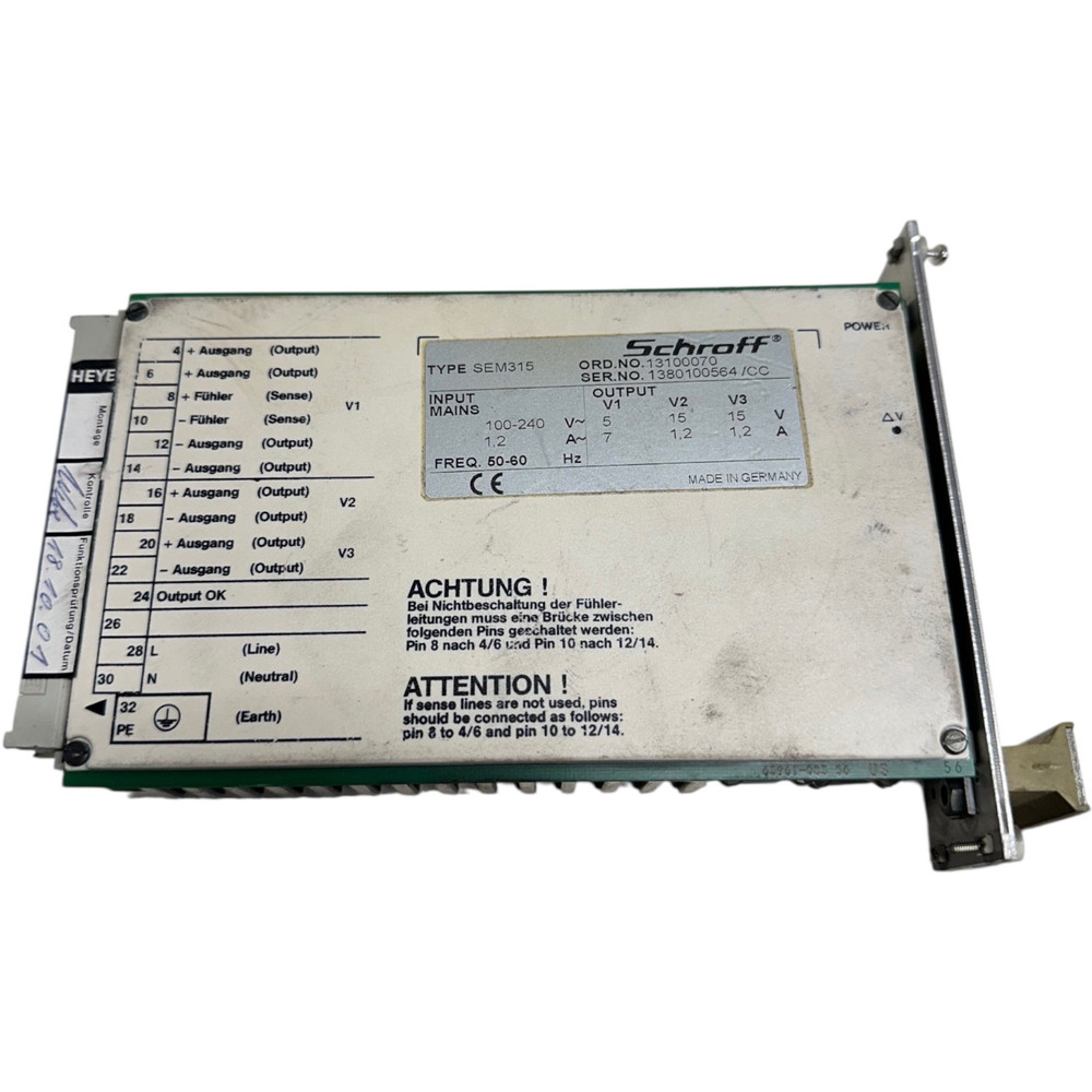 Schroff Type SEM315, 13100070 Power Supply  🔥Fast Shipping🔥