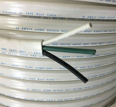 14/3 AWG Gauge Marine Grade Wire AC, Boat Cable, Tinned Copper, Flat Triplex