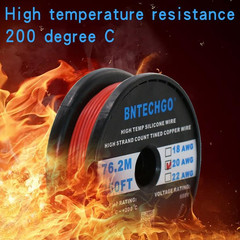 20 Gauge Silicone Wire Spool 250 Ft Red Flexible 20 AWG Stranded Tinned Coppe…