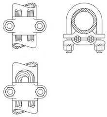 Penn-Union GU-11, 2″, 4 Sol to 2/0 Str, Copper Alloy Ground Clamp Connector, 1pc