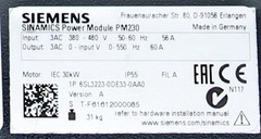 Siemens Sinamics PM230 6SL3223-0DE330AA0 30kW AC Drive