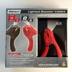 WOW LED Lighted Booster/Jumper Cables with Clamps 12 ft, 8-Gauge AWG 100AMP 7222