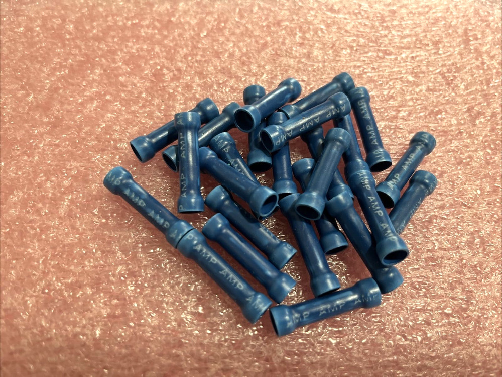 35244 TERMINAL BUTT SPLICE INLINE CONNECTOR CRIMP 14-16 AWG BLUE(LOT OF 25)