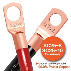 4 Gauge Wire Kit 25FT Red & Black CCA with Cutter, Lugs, Heat Shrink & Terminals