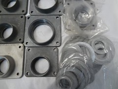 LOT OF (19) MISC. CONDUIT METER HUB SOCKETS + (50) REDUCING WASHERS