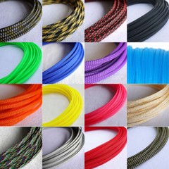 PET Nylon Braided Sleeve Tube 25mm 30mm 35mm Width Car Audio Cable Wire Sleeving