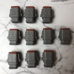10x DT06-08SA-E008 Deutsch DT 8-Pin Plug Connector Kit Gray A-Key Shrink Boot