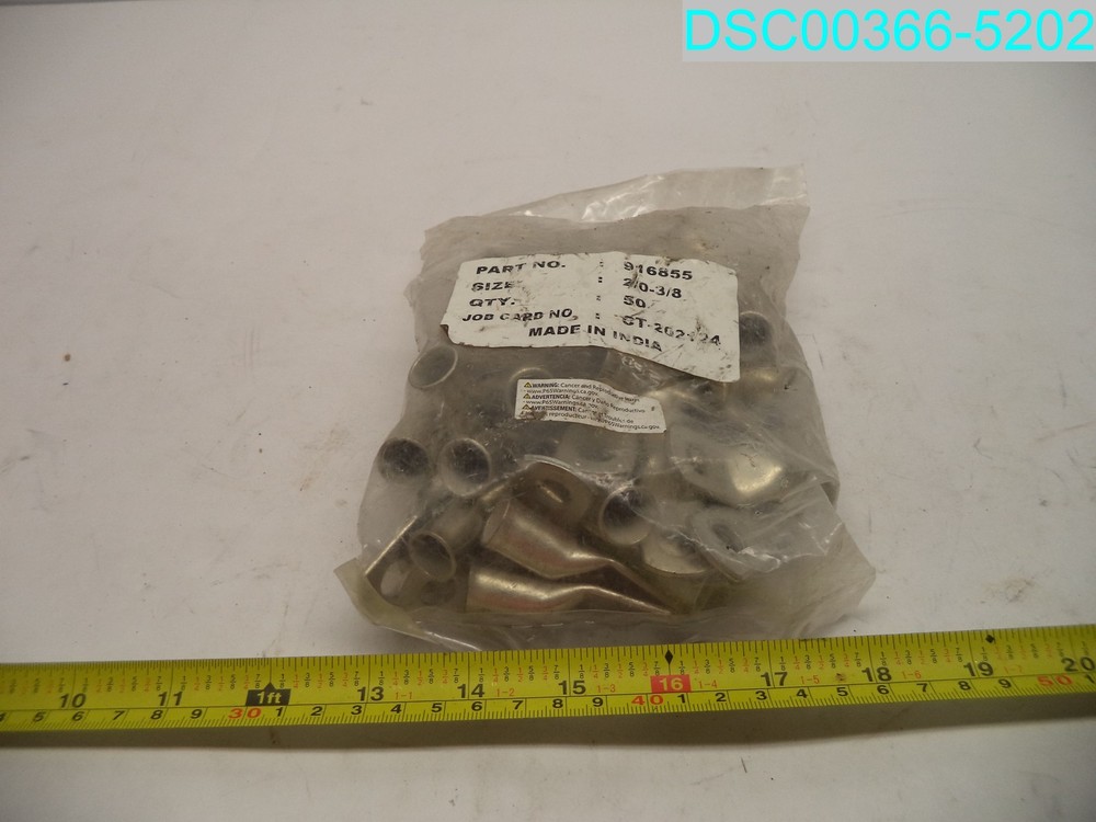 QTY=50: 916855 Heavy Duty Lugs 2/0 Gauge Wire 3/8″ Post