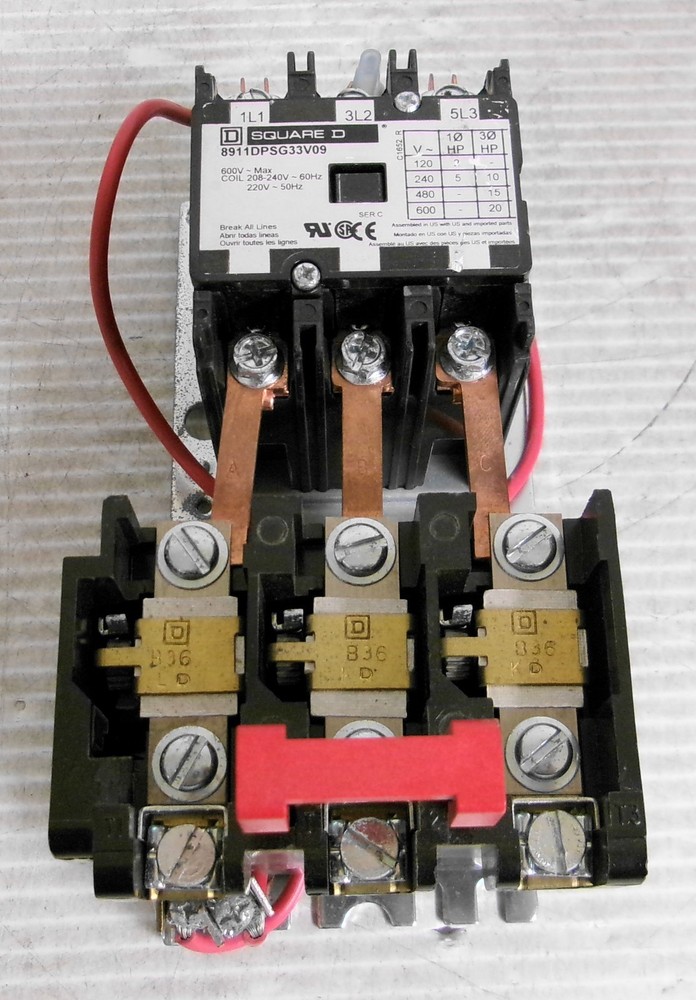 Square D 8911DPSG33V09 Definite Purpose Contactor 600VAC 208-240/220VAC 50/60Hz