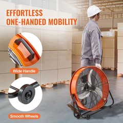 Drum Fan, 24 Inch High Velocity Industrial Shop Fan, Heavy Duty Commercial Use 3