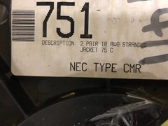 50′ West Penn Wire 751 18 AWG 2 PAIR Stranded Unshielded Cable
